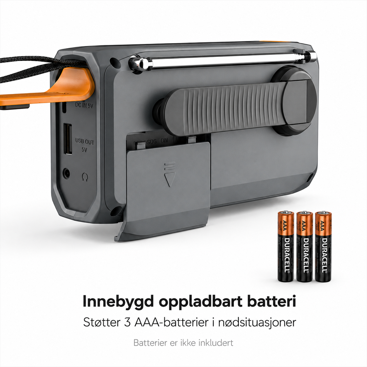 Bærbar nødradio DAB+/FM 4500mAh